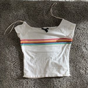 Off the shoulder white top